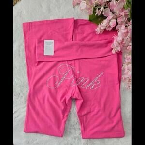 COPY - Y2K Victorias Secret PINK VS Bling Cotton Foldover Flare Leggings